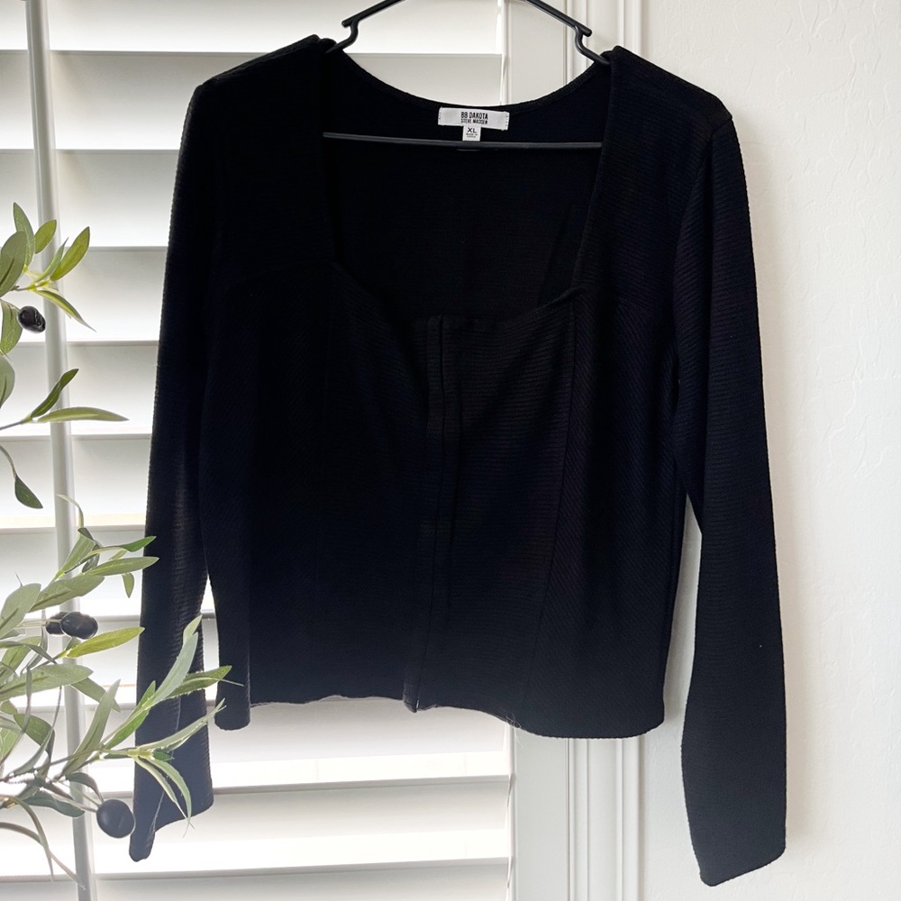 Anthropologie Black Cropped Sweater